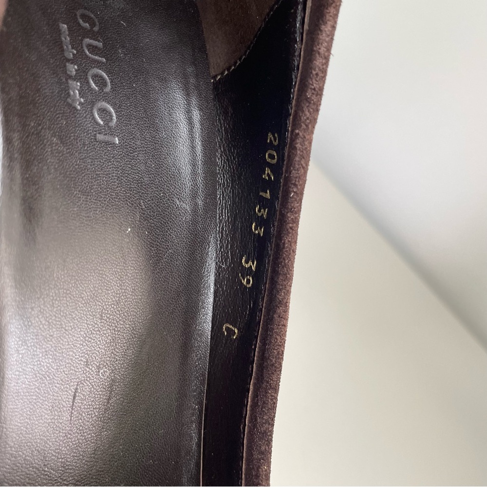 Gucci women’s brown suede high heels shoes, Size EU 39, US 8 - Picture 8 of 15